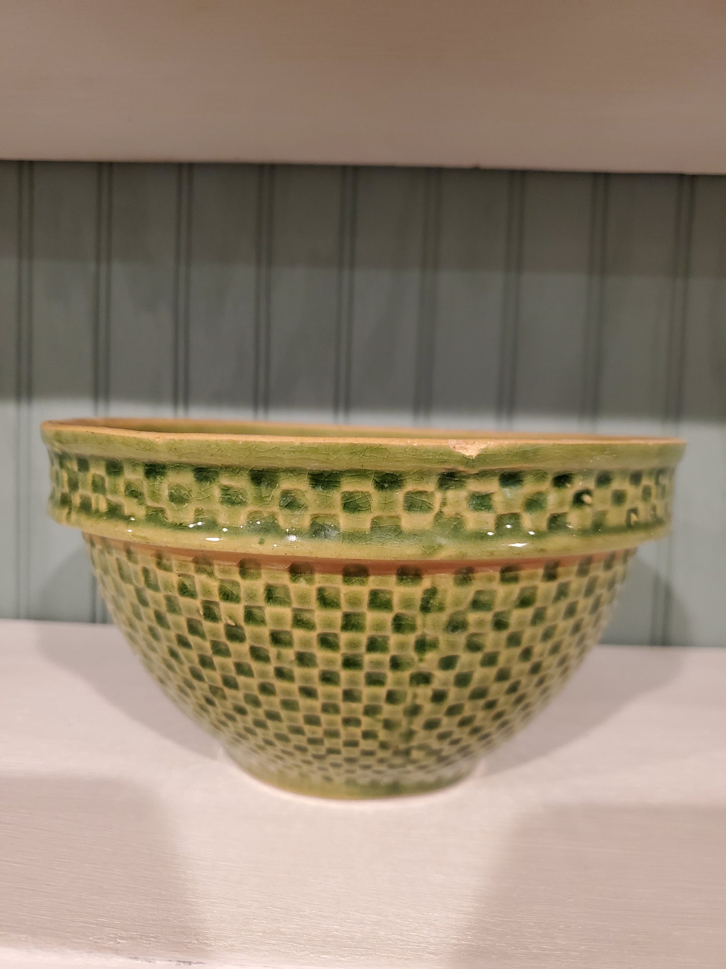 Basket Weave Green Bowl