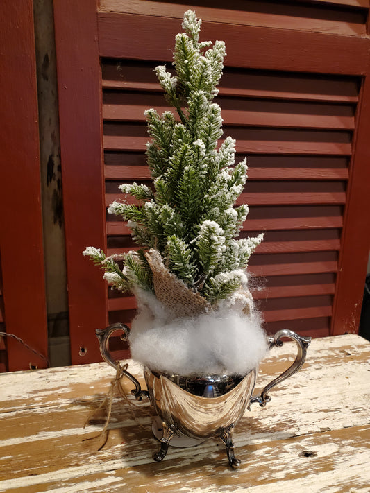 WINTERY TREES IN VINTAGE SILVER